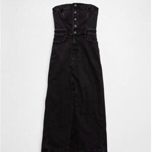 AE Strapless Denim tube top midi Dress